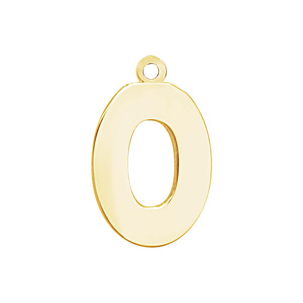 Block Initial Pendant with 1 Ring in 14K Gold (20.00 mm)