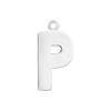 Block Initial Pendant with 1 Ring in Sterling Silver (20.00 mm)