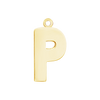Block Initial Pendant with 1 Ring in 14K Gold (20.00 mm)