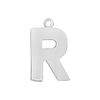 Block Initial Pendant with 1 Ring in Sterling Silver (20.00 mm)
