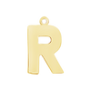 Block Initial Pendant with 1 Ring in 14K Gold (20.00 mm)