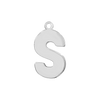Block Initial Pendant with 1 Ring in Sterling Silver (20.00 mm)
