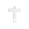 Block Initial Pendant with 1 Ring in Sterling Silver (20.00 mm)