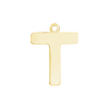 Block Initial Pendant with 1 Ring in 14K Gold (20.00 mm)