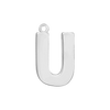 Block Initial Pendant with 1 Ring in Sterling Silver (20.00 mm)