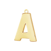 Block Initial Pendant with 1 Ring in 14K Gold (25.00 mm)