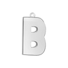 Block Initial Pendant with 1 Ring in Sterling Silver (25.00 mm)