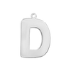 Block Initial Pendant with 1 Ring in Sterling Silver (25.00 mm)