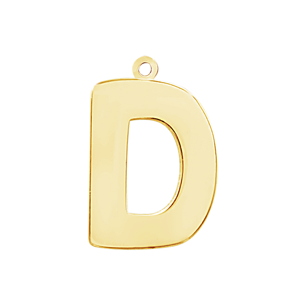 Block Initial Pendant with 1 Ring in 14K Gold (25.00 mm)