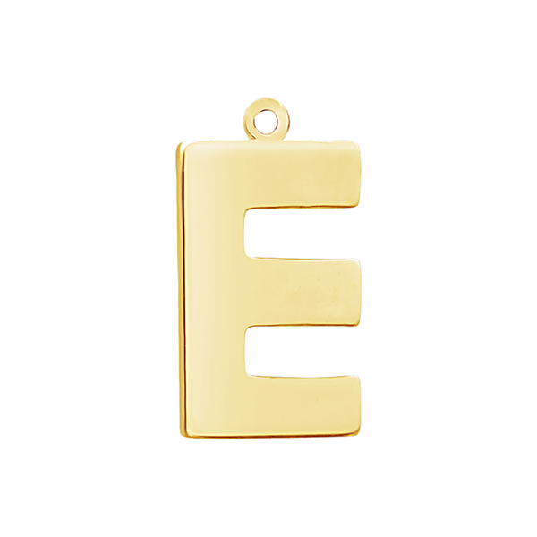 Block Initial Pendant with 1 Ring in 14K Gold (25.00 mm)