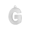 Block Initial Pendant with 1 Ring in Sterling Silver (25.00 mm)