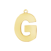 Block Initial Pendant with 1 Ring in 14K Gold (25.00 mm)