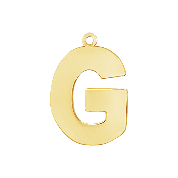 Block Initial Pendant with 1 Ring in 14K Gold (25.00 mm)