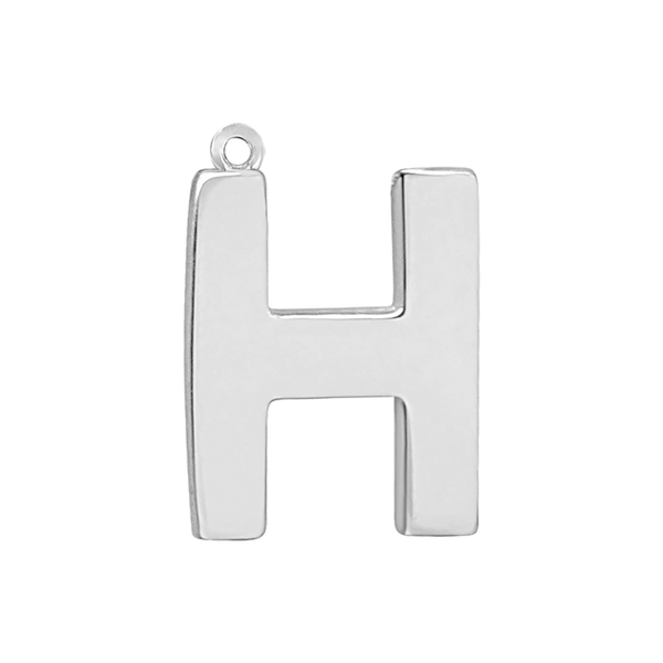 Block Initial Pendant with 1 Ring in Sterling Silver (25.00 mm)