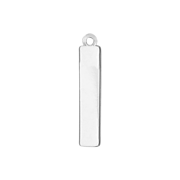 Block Initial Pendant with 1 Ring in Sterling Silver (25.00 mm)