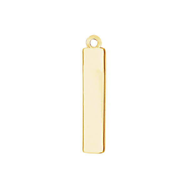 Block Initial Pendant with 1 Ring in 14K Gold (25.00 mm)