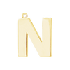 Block Initial Pendant with 1 Ring in 14K Gold (25.00 mm)