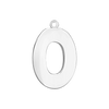 Block Initial Pendant with 1 Ring in Sterling Silver (25.00 mm)