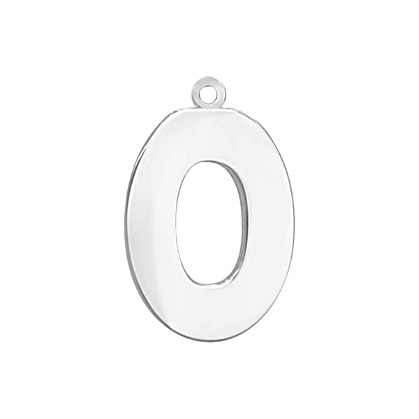 Block Initial Pendant with 1 Ring in Sterling Silver (25.00 mm)