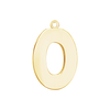 Block Initial Pendant with 1 Ring in 14K Gold (25.00 mm)