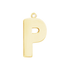 Block Initial Pendant with 1 Ring in 14K Gold (25.00 mm)