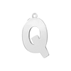 Block Initial Pendant with 1 Ring in Sterling Silver (25.00 mm)