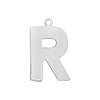 Block Initial Pendant with 1 Ring in Sterling Silver (25.00 mm)