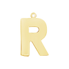 Block Initial Pendant with 1 Ring in 14K Gold (25.00 mm)