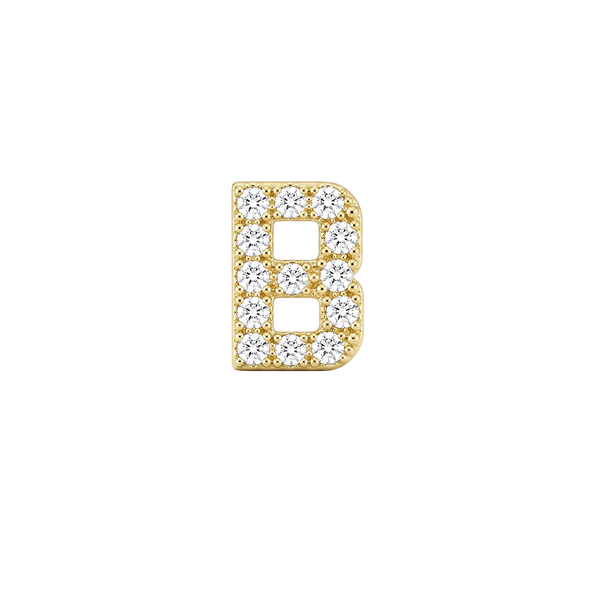 Small Initial Charm with Lab Grown Diamonds Finding in 14K Gold
