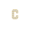 Small Initial Charm with Natural Diamonds Finding in 14K Gold