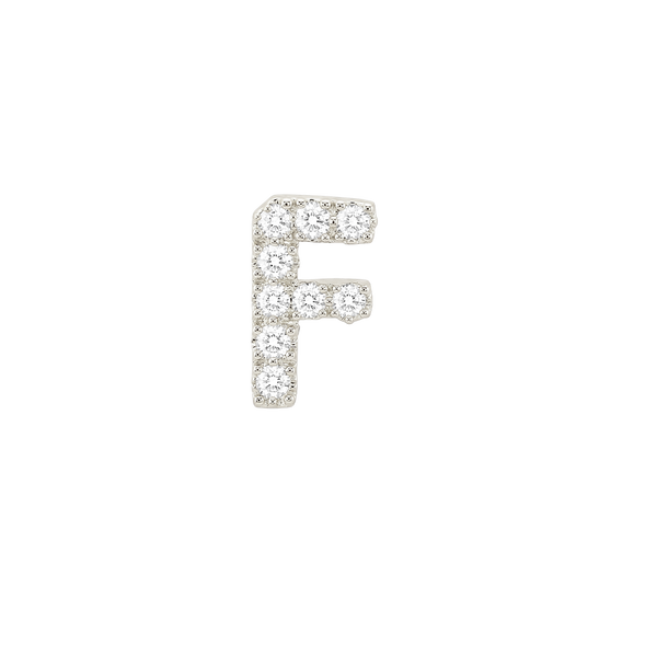 Small Initial Charm with Natural Diamonds Finding in 14K Gold
