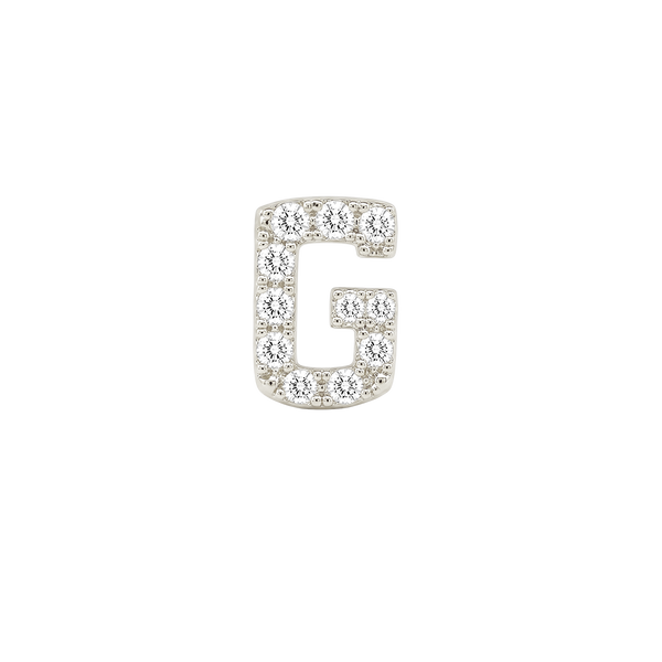 Small Initial Charm with Lab Grown Diamonds Finding in 14K Gold