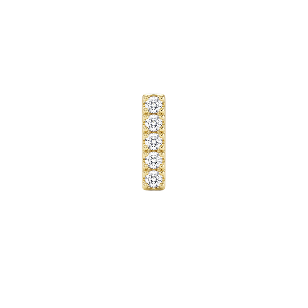 Small Initial Charm with Natural Diamonds Finding in 14K Gold