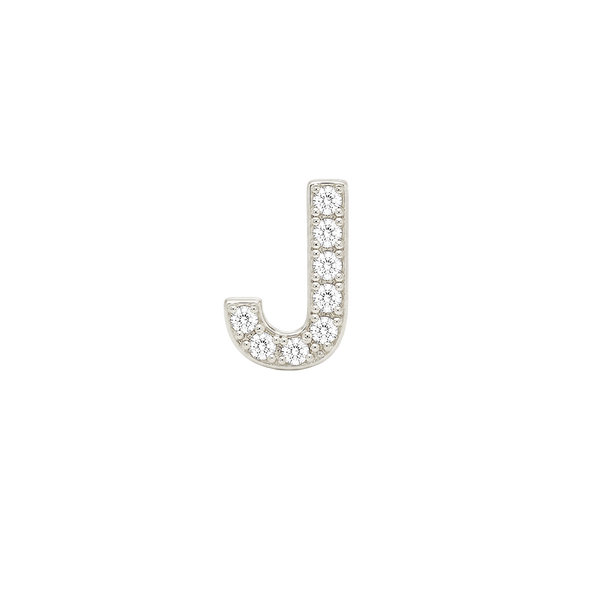 Small Initial Charm with Natural Diamonds Finding in 14K Gold