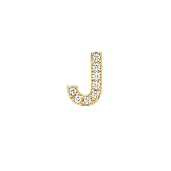 Small Initial Charm with Lab Grown Diamonds Finding in 14K Gold