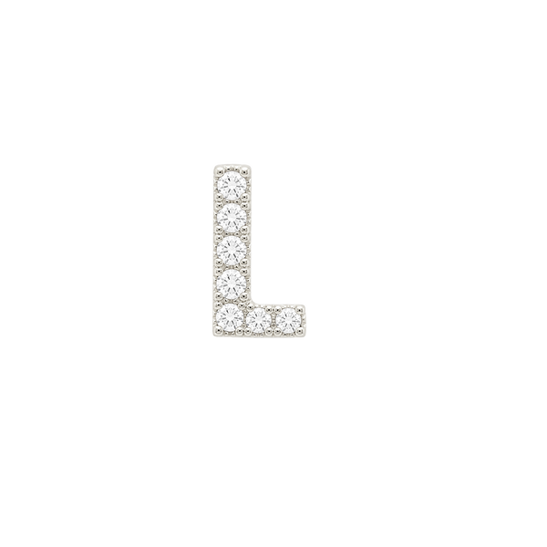 Small Initial Charm with Natural Diamonds Finding in 14K Gold
