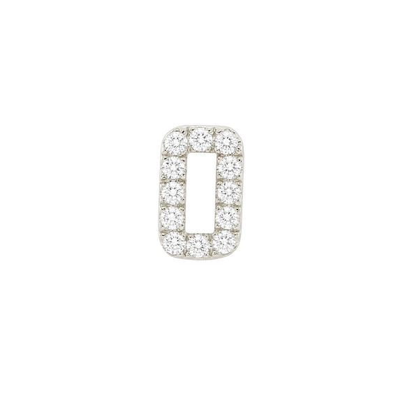 Small Initial Charm with Natural Diamonds Finding in 14K Gold
