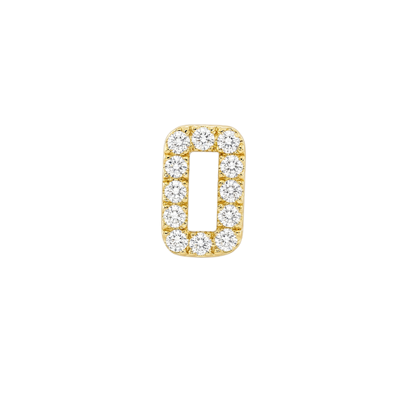 Small Initial Charm with Lab Grown Diamonds Finding in 14K Gold