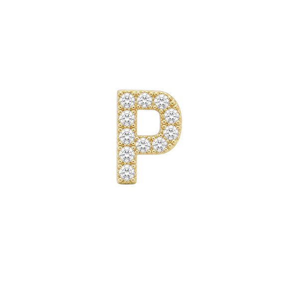 Small Initial Charm with Lab Grown Diamonds Finding in 14K Gold