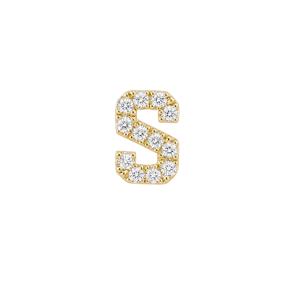 Small Initial Charm with Lab Grown Diamonds Finding in 14K Gold