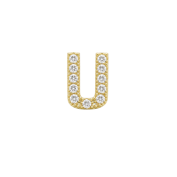 Small Initial Charm with Lab Grown Diamonds Finding in 14K Gold