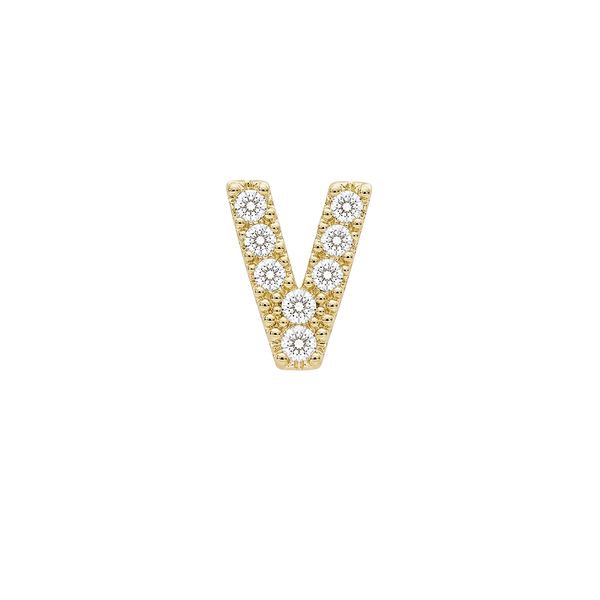 Small Initial Charm with Lab Grown Diamonds Finding in 14K Gold