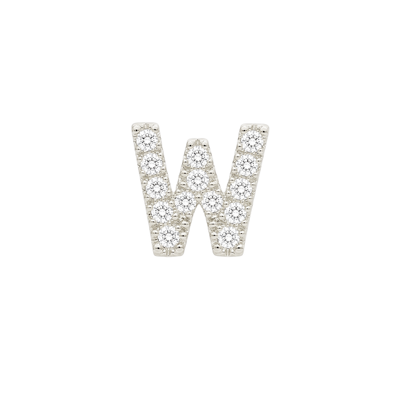 Small Initial Charm with Natural Diamonds Finding in 14K Gold