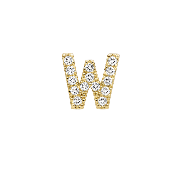 Small Initial Charm with Lab Grown Diamonds Finding in 14K Gold
