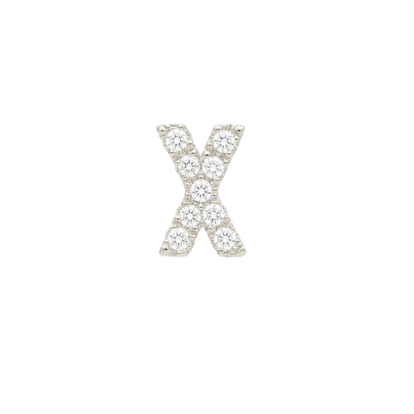 Small Initial Charm with Lab Grown Diamonds Finding in 14K Gold