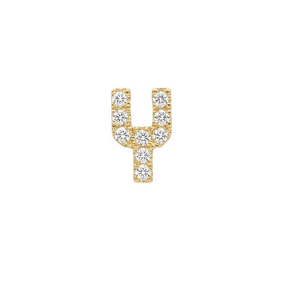 Small Initial Charm with Lab Grown Diamonds Finding in 14K Gold