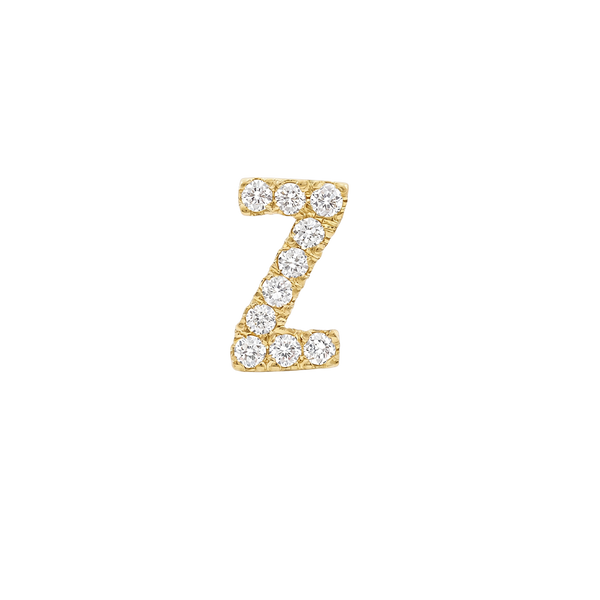 Small Initial Charm with Lab Grown Diamonds Finding in 14K Gold