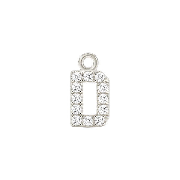 Small Initial Charm with Lab Grown Diamonds with 1 Jump Ring (.005 ct)