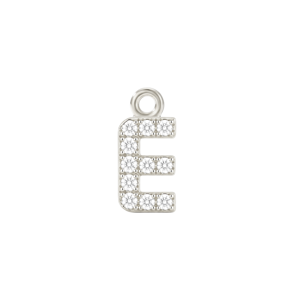 Small Initial Charm with Lab Grown Diamonds with 1 Jump Ring (.005 ct)