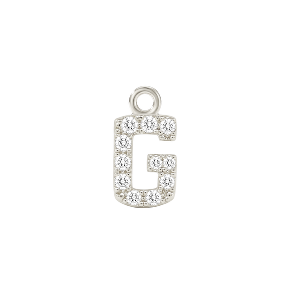 Small Initial Charm with Natural Diamonds with 1 Jump Ring (.005 ct)